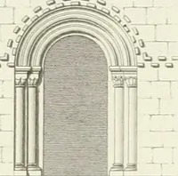 An illustration from The architectural antiquities of Great Britain : represented and illustrated in a series of views, elevations, plans, sections, and details, of various ancient English edifices : with historical and descriptive accounts of each (1807)