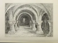An illustration from The architectural antiquities of Great Britain, represented and illustrated in a series of views, elevations, plans, sections, and details, of various ancient English edifices : with historical and descriptive accounts of each (1807)