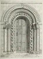An illustration from The architectural antiquities of Great Britain, represented and illustrated in a series of views, elevations, plans, sections, and details, of various ancient English edifices : with historical and descriptive accounts of each (1807)