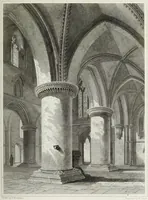An illustration from The architectural antiquities of Great Britain, represented and illustrated in a series of views, elevations, plans, sections, and details, of various ancient English edifices : with historical and descriptive accounts of each (1807)
