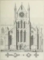An illustration from The architectural antiquities of Great Britain, represented and illustrated in a series of views, elevations, plans, sections, and details, of various ancient English edifices : with historical and descriptive accounts of each (1807)