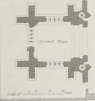 An illustration from The architectural antiquities of Great Britain, represented and illustrated in a series of views, elevations, plans, sections, and details, of various ancient English edifices : with historical and descriptive accounts of each (1807)