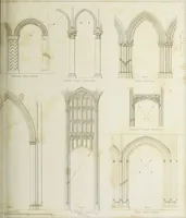 An illustration from The architectural antiquities of Great Britain, represented and illustrated in a series of views, elevations, plans, sections, and details, of various ancient English edifices : with historical and descriptive accounts of each (1807)