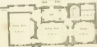 An illustration from Architectural designs for rustic cottages, picturesque dwellings, villas, &c. : with appropriate scenery, plans and descriptions : to which are prefixed, some critical observations on their style and character : and also of castles, abbies, and ancient English houses, concluding with practical remarks on building, and the causes of the dry rot (1807)