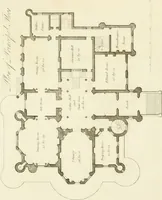 Picture 47 of 50 from Architectural designs for rustic cottages, picturesque dwellings, villas, &c. : with appropriate scenery, plans and descriptions : to which are prefixed, some critical observations on their style and character : and also of castles, abbies, and ancient English houses, concluding with practical remarks on building, and the causes of the dry rot (1807), leaf 106