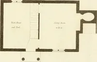An illustration from Architectural designs for rustic cottages, picturesque dwellings, villas, &c. : with appropriate scenery, plans and descriptions : to which are prefixed, some critical observations on their style and character : and also of castles, abbies, and ancient English houses, concluding with practical remarks on building, and the causes of the dry rot (1807)