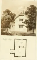 Picture 6 of 50 from Architectural designs for rustic cottages, picturesque dwellings, villas, &c. : with appropriate scenery, plans and descriptions : to which are prefixed, some critical observations on their style and character : and also of castles, abbies, and ancient English houses, concluding with practical remarks on building, and the causes of the dry rot (1807), leaf 52