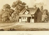 Picture 7 of 50 from Architectural designs for rustic cottages, picturesque dwellings, villas, &c. : with appropriate scenery, plans and descriptions : to which are prefixed, some critical observations on their style and character : and also of castles, abbies, and ancient English houses, concluding with practical remarks on building, and the causes of the dry rot (1807), leaf 54