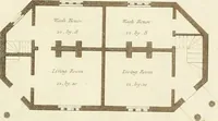 An illustration from Architectural designs for rustic cottages, picturesque dwellings, villas, &c. : with appropriate scenery, plans and descriptions : to which are prefixed, some critical observations on their style and character : and also of castles, abbies, and ancient English houses, concluding with practical remarks on building, and the causes of the dry rot (1807)