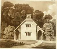 Picture 17 of 50 from Architectural designs for rustic cottages, picturesque dwellings, villas, &c. : with appropriate scenery, plans and descriptions : to which are prefixed, some critical observations on their style and character : and also of castles, abbies, and ancient English houses, concluding with practical remarks on building, and the causes of the dry rot (1807), leaf 66