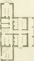 An illustration from Architectural designs for rustic cottages, picturesque dwellings, villas, &c. : with appropriate scenery, plans and descriptions : to which are prefixed, some critical observations on their style and character : and also of castles, abbies, and ancient English houses, concluding with practical remarks on building, and the causes of the dry rot (1807)