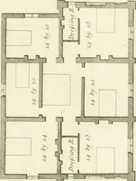An illustration from Architectural designs for rustic cottages, picturesque dwellings, villas, &c. : with appropriate scenery, plans and descriptions : to which are prefixed, some critical observations on their style and character : and also of castles, abbies, and ancient English houses, concluding with practical remarks on building, and the causes of the dry rot (1807)