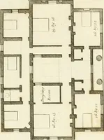 An illustration from Architectural designs for rustic cottages, picturesque dwellings, villas, &c. : with appropriate scenery, plans and descriptions : to which are prefixed, some critical observations on their style and character : and also of castles, abbies, and ancient English houses, concluding with practical remarks on building, and the causes of the dry rot (1807)