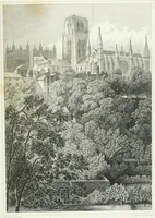 An illustration from Architectural illustrations and description of the cathedral church at Durham (1843)