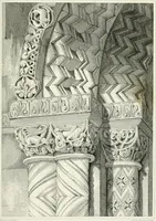 An illustration from Architectural illustrations and description of the cathedral church at Durham (1843)