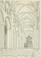 An illustration from Architectural illustrations and description of the cathedral church at Durham (1843)