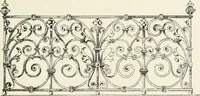 An illustration from Architectural iron and steel : and its application in the construction of buildings, including beams and girders in floor construction, rolled iron struts, wrought and cast-iron columns, fire-proof columns, column connections, cast-iron lintels, roof trusses, stairways, elevator enclosures, ornamental iron, floor lights, and skylights, vault lights, doors, and shutters, window guards and grilles, etc., etc., with specification of ironwork and selected papers in relation to ironwork, from a revision of the present law before the legislature affecting public interests in the city of New York, in so far as the same regulates the construction of buildings in said city, tables selected expressly for this work, of the properties of beams, channels, tees and angles, used as beams, struts and columns, weights of iron and steel bars, capacity of tanks, areas of circles, weights of circular and square cast-iron columns, weights of substances, tables of squares, cubes, etc., weights of sheet copper, brass and iron, etc (1892)