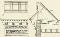An illustration from Architectural iron and steel : and its application in the construction of buildings, including beams and girders in floor construction, rolled iron struts, wrought and cast-iron columns, fire-proof columns, column connections, cast-iron lintels, roof trusses, stairways, elevator enclosures, ornamental iron, floor lights, and skylights, vault lights, doors, and shutters, window guards and grilles, etc., etc., with specification of ironwork and selected papers in relation to ironwork, from a revision of the present law before the legislature affecting public interests in the city of New York, in so far as the same regulates the construction of buildings in said city, tables selected expressly for this work, of the properties of beams, channels, tees and angles, used as beams, struts and columns, weights of iron and steel bars, capacity of tanks, areas of circles, weights of circular and square cast-iron columns, weights of substances, tables of squares, cubes, etc., weights of sheet copper, brass and iron, etc (1892)
