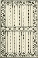 An illustration from Architectural iron and steel : and its application in the construction of buildings, including beams and girders in floor construction, rolled iron struts, wrought and cast-iron columns, fire-proof columns, column connections, cast-iron lintels, roof trusses, stairways, elevator enclosures, ornamental iron, floor lights, and skylights, vault lights, doors, and shutters, window guards and grilles, etc., etc., with specification of ironwork and selected papers in relation to ironwork, from a revision of the present law before the legislature affecting public interests in the city of New York, in so far as the same regulates the construction of buildings in said city, tables selected expressly for this work, of the properties of beams, channels, tees and angles, used as beams, struts and columns, weights of iron and steel bars, capacity of tanks, areas of circles, weights of circular and square cast-iron columns, weights of substances, tables of squares, cubes, etc., weights of sheet copper, brass and iron, etc (1892)