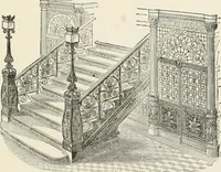 An illustration from Architectural iron and steel : and its application in the construction of buildings, including beams and girders in floor construction, rolled iron struts, wrought and cast-iron columns, fire-proof columns, column connections, cast-iron lintels, roof trusses, stairways, elevator enclosures, ornamental iron, floor lights, and skylights, vault lights, doors, and shutters, window guards and grilles, etc., etc., with specification of ironwork and selected papers in relation to ironwork, from a revision of the present law before the legislature affecting public interests in the city of New York, in so far as the same regulates the construction of buildings in said city, tables selected expressly for this work, of the properties of beams, channels, tees and angles, used as beams, struts and columns, weights of iron and steel bars, capacity of tanks, areas of circles, weights of circular and square cast-iron columns, weights of substances, tables of squares, cubes, etc., weights of sheet copper, brass and iron, etc (1892)