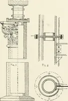 An illustration from Architectural iron and steel : and its application in the construction of buildings, including beams and girders in floor construction, rolled iron struts, wrought and cast-iron columns, fire-proof columns, column connections, cast-iron lintels, roof trusses, stairways, elevator enclosures, ornamental iron, floor lights, and skylights, vault lights, doors, and shutters, window guards and grilles, etc., etc., with specification of ironwork and selected papers in relation to ironwork, from a revision of the present law before the legislature affecting public interests in the city of New York, in so far as the same regulates the construction of buildings in said city, tables selected expressly for this work, of the properties of beams, channels, tees and angles, used as beams, struts and columns, weights of iron and steel bars, capacity of tanks, areas of circles, weights of circular and square cast-iron columns, weights of substances, tables of squares, cubes, etc., weights of sheet copper, brass and iron, etc (1892)