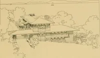 An illustration from An architectural monograph on a white pine house for the vacation season; competitive drawings, with report of the jury of architects. (1918)