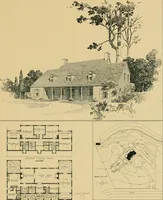 An illustration from An architectural monograph on a white pine house for the vacation season; competitive drawings, with report of the jury of architects. (1918)