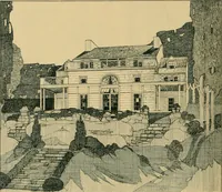 An illustration from An architectural monograph on a white pine house for the vacation season; competitive drawings, with report of the jury of architects. (1918)