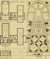 An illustration from An Architectural monograph on a community center building to be built of white pine. (1919)