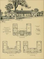An illustration from An Architectural monograph on a community center building to be built of white pine. (1919)