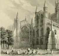 An illustration from Architectural and picturesque illustrations of the cathedral churches of England and Wales. The drawings made from sketches taken expressly for this work, by Robert Garland. With descriptions by Thomas Moule (1838)