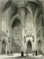 An illustration from Architectural and picturesque illustrations of the cathedral churches of England and Wales. The drawings made from sketches taken expressly for this work, by Robert Garland. With descriptions by Thomas Moule (1838)