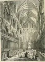 An illustration from Architectural and picturesque illustrations of the cathedral churches of England and Wales. The drawings made from sketches taken expressly for this work, by Robert Garland. With descriptions by Thomas Moule (1838)