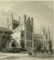An illustration from Architectural and picturesque illustrations of the cathedral churches of England and Wales. The drawings made from sketches taken expressly for this work, by Robert Garland. With descriptions by Thomas Moule (1838)