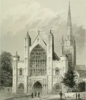 An illustration from Architectural and picturesque illustrations of the cathedral churches of England and Wales. The drawings made from sketches taken expressly for this work, by Robert Garland. With descriptions by Thomas Moule (1838)