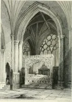 An illustration from Architectural and picturesque illustrations of the cathedral churches of England and Wales. The drawings made from sketches taken expressly for this work, by Robert Garland. With descriptions by Thomas Moule (1838)