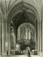 An illustration from Architectural and picturesque illustrations of the cathedral churches of England and Wales. The drawings made from sketches taken expressly for this work, by Robert Garland. With descriptions by Thomas Moule (1838)