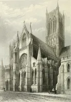 An illustration from Architectural and picturesque illustrations of the cathedral churches of England and Wales. The drawings made from sketches taken expressly for this work, by Robert Garland. With descriptions by Thomas Moule (1838)