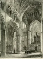 An illustration from Architectural and picturesque illustrations of the cathedral churches of England and Wales. The drawings made from sketches taken expressly for this work, by Robert Garland. With descriptions by Thomas Moule (1838)