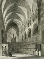 An illustration from Architectural and picturesque illustrations of the cathedral churches of England and Wales. The drawings made from sketches taken expressly for this work, by Robert Garland. With descriptions by Thomas Moule (1838)