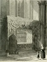 An illustration from Architectural and picturesque illustrations of the cathedral churches of England and Wales. The drawings made from sketches taken expressly for this work, by Robert Garland. With descriptions by Thomas Moule (1838)