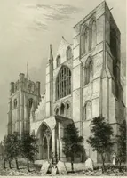An illustration from Architectural and picturesque illustrations of the cathedral churches of England and Wales. The drawings made from sketches taken expressly for this work, by Robert Garland. With descriptions by Thomas Moule (1838)