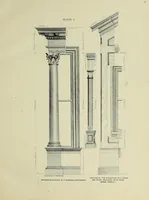 An illustration from Architectural proportion, illustrated : a new system of proportion showing the relation between an order of architecture and a building of any kind : rules for finding the height of foundations, bases, water-tables, window sills, doors, windows, balustrades and superimposed stories : width of doors, windows, architraves, pilasters and posts : height and projection of entablatures, cornices, and all exterior finish : also height of bases, window-stools, height and projection of stucco cornices, and interior finish, with many valuable tables (1880)