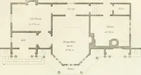 An illustration from Architectural sketches for cottages, rural dwellings, and villas, in the Grecian, Gothic, and fancy styles : with plans suitable to persons of genteel life and moderate fortune : preceded by some observations on scenery and character proper for picturesque buildings (1805)