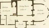 An illustration from Architectural sketches for cottages, rural dwellings, and villas, in the Grecian, Gothic, and fancy styles : with plans suitable to persons of genteel life and moderate fortune : preceded by some observations on scenery and character proper for picturesque buildings (1805)