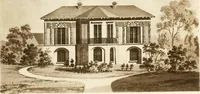 An illustration from Architectural sketches for cottages, rural dwellings, and villas, in the Grecian, Gothic, and fancy styles : with plans suitable to persons of genteel life and moderate fortune : preceded by some observations on scenery and character proper for picturesque buildings (1805)
