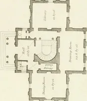 An illustration from Architectural sketches for cottages, rural dwellings, and villas, in the Grecian, Gothic, and fancy styles : with plans suitable to persons of genteel life and moderate fortune : preceded by some observations on scenery and character proper for picturesque buildings (1805)