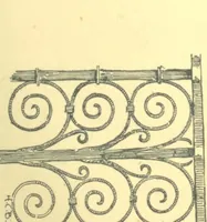 An illustration from Architectural wrought-iron, ancient and modern; a compilation of examples from various sources of German, Swiss, Italian, French, English and American iron-work from mediaeval times down to the present day (1888)