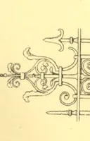 An illustration from Architectural wrought-iron, ancient and modern; a compilation of examples from various sources of German, Swiss, Italian, French, English and American iron-work from mediaeval times down to the present day (1888)