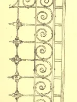 An illustration from Architectural wrought-iron, ancient and modern; a compilation of examples from various sources of German, Swiss, Italian, French, English and American iron-work from mediaeval times down to the present day (1888)